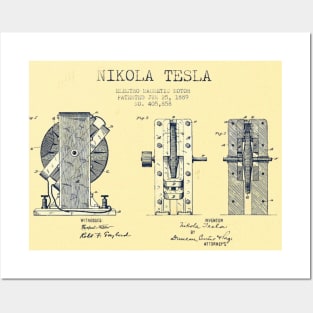 Nikola Tesla patent Posters and Art